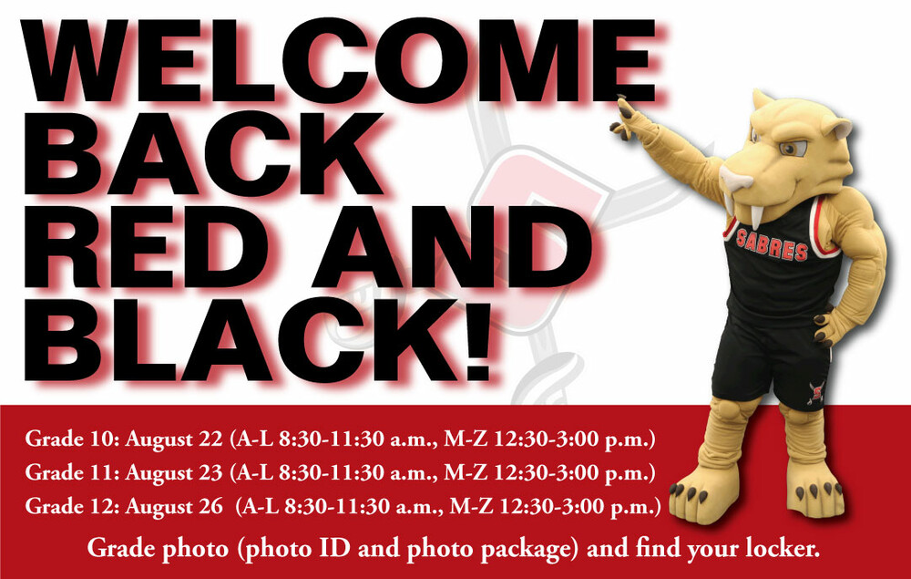 Welcome Back Red and Black with Sly Mascot